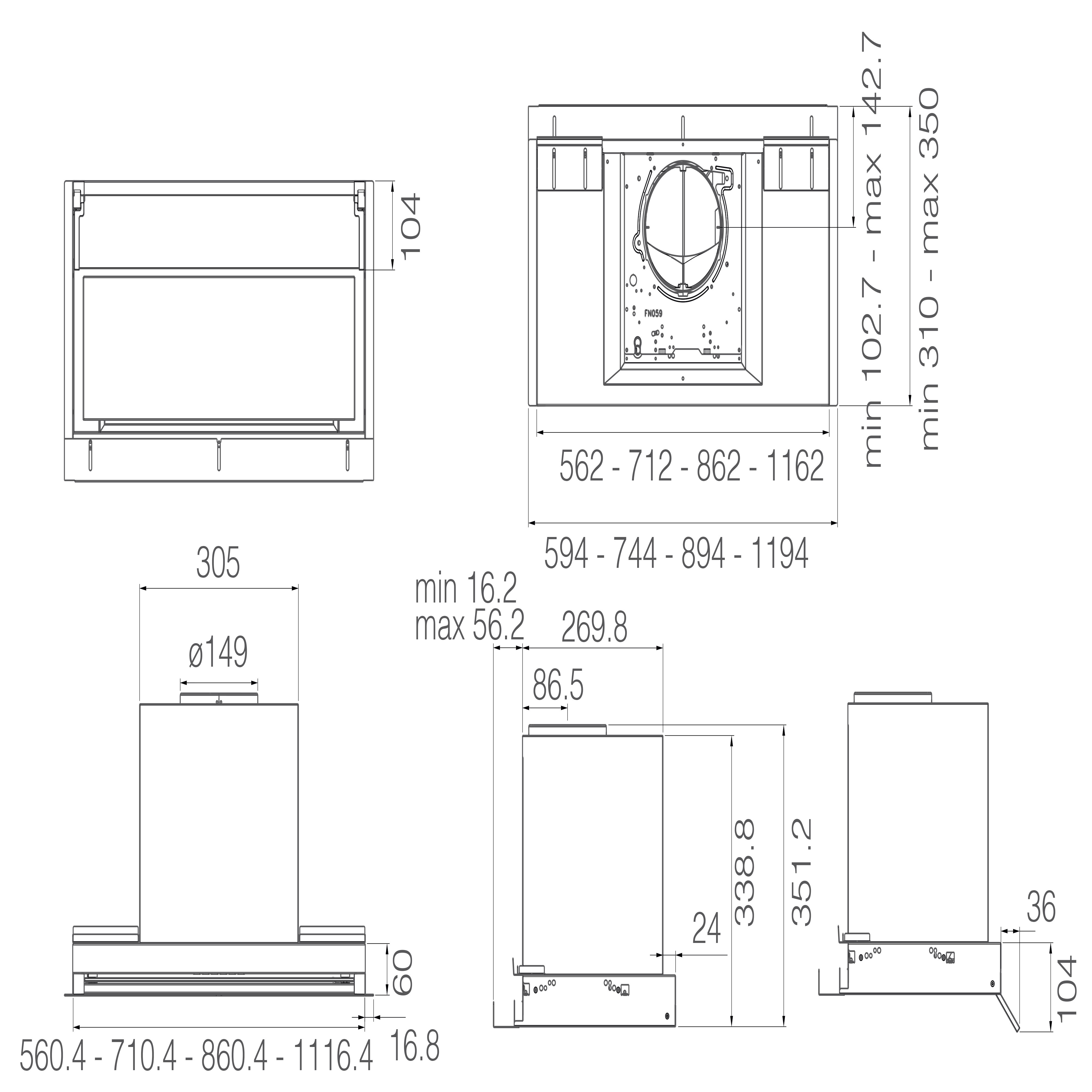 Габариты Elica Boxin Advance Plus 1