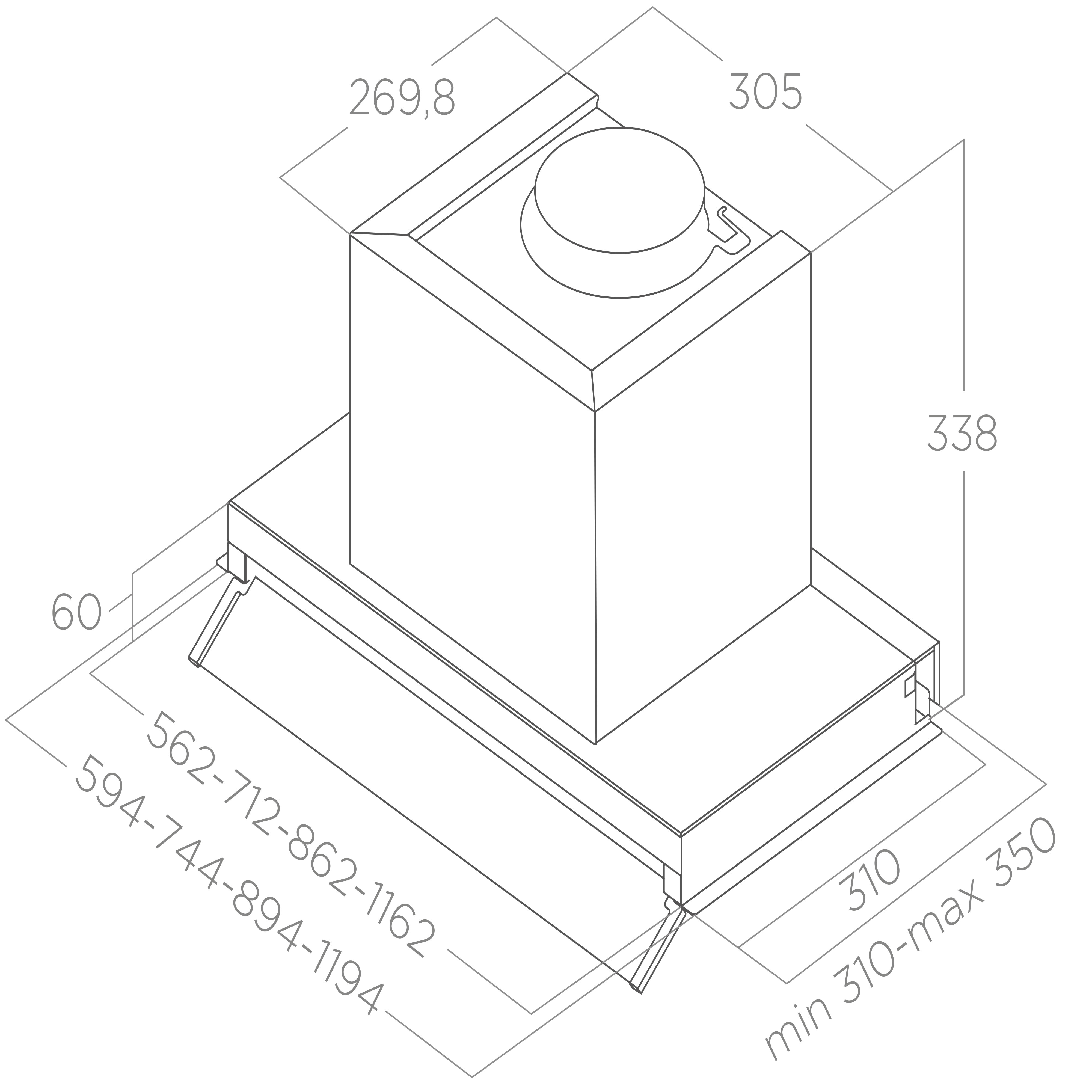 Габариты Elica Boxin Advance Plus 2