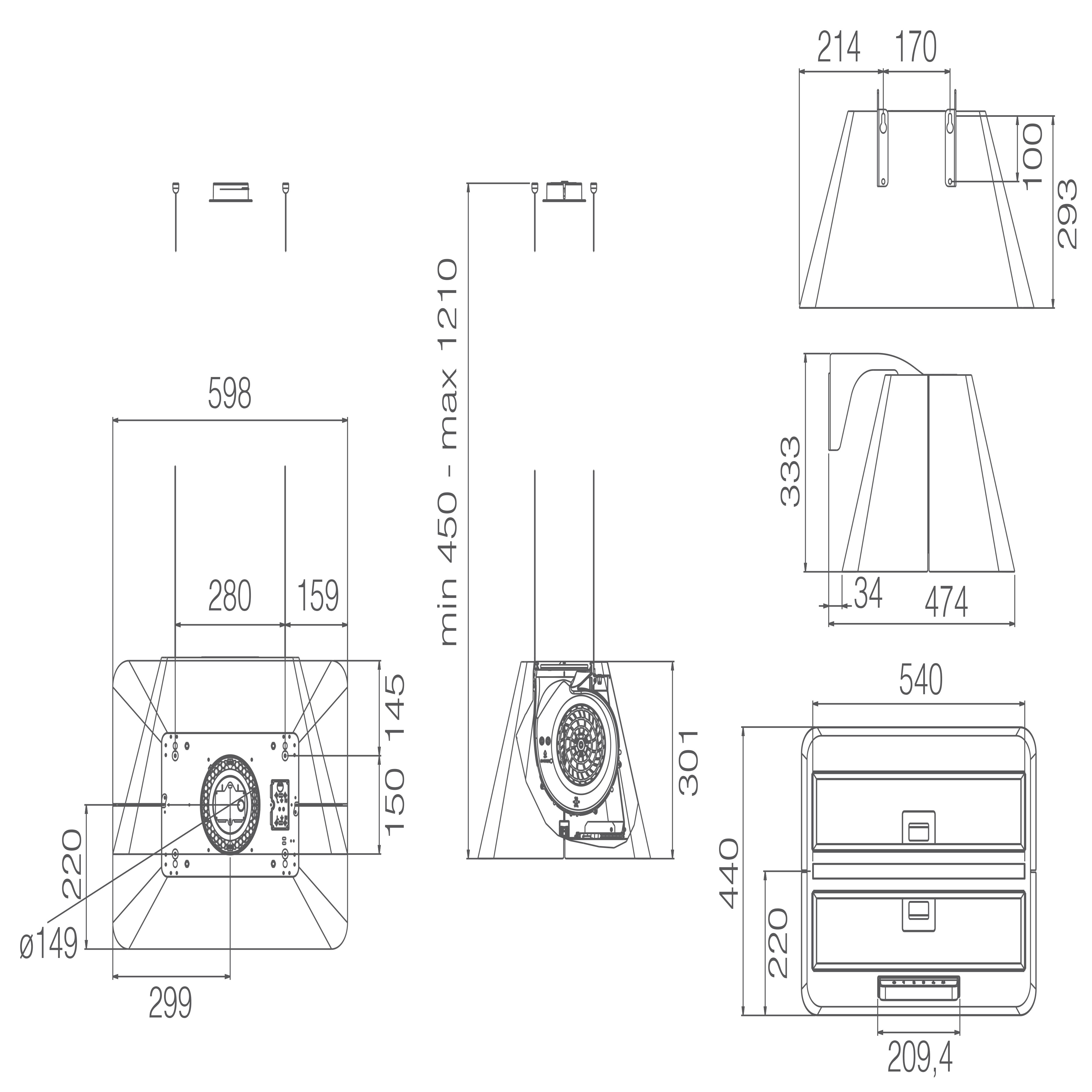 Габариты Elica Ikona Light 1