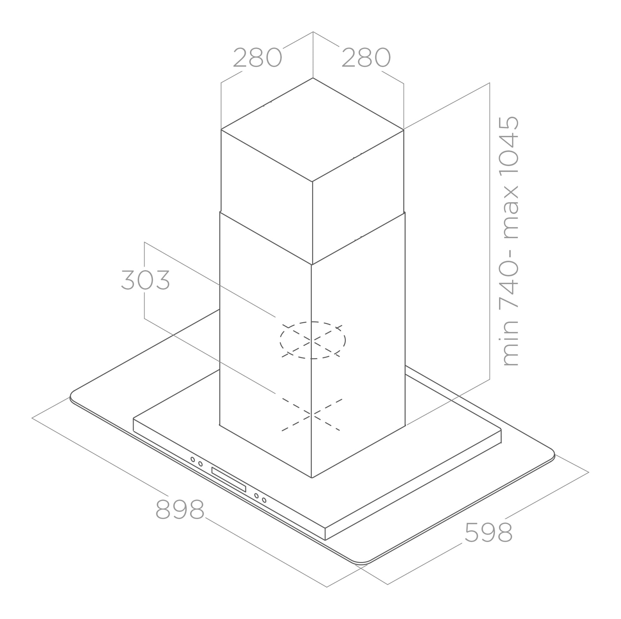 Габариты Elica Flat Glass 2